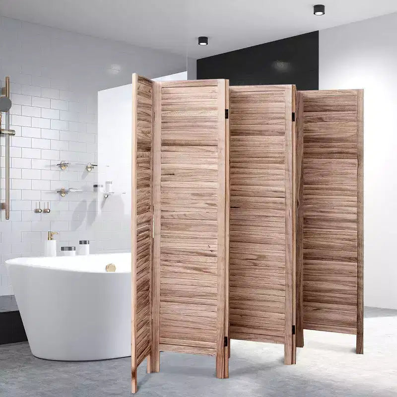 67 High 6 Panel Room Divider Furniture Classic Venetian Wooden Slat Home