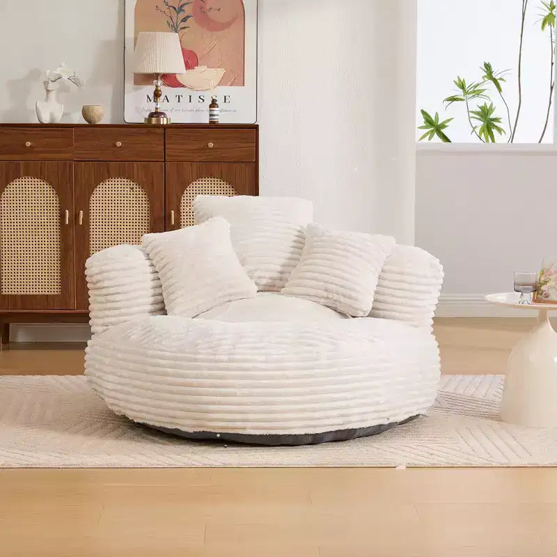 Bean Bag Sofa for Adults Kids, Oversized Corduroy Bean Bag Chair with 3 Pillows & Armrest for Living Room Bedroom