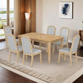 Ensemble de salle à manger 7 pièces de style rustique classique avec 1 table et 6 chaises à dossier haut pour la salle à manger