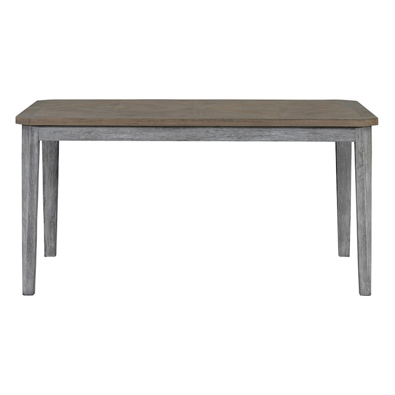 Ensemble de salle à manger 7 pièces de style rustique classique avec 1 table et 6 chaises à dossier haut pour la salle à manger