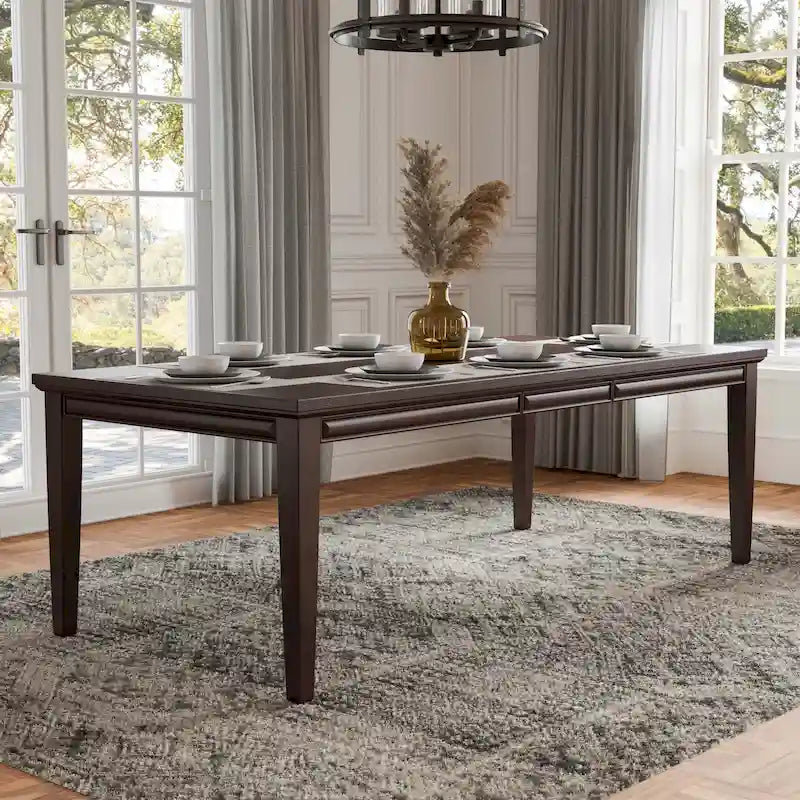 Mesa de comedor extensible de madera de 90 pulgadas Chase Modern de Furniture of America con extensión de 18 pulgadas