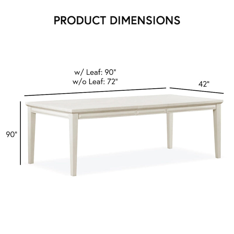 Mesa de comedor extensible de madera de 90 pulgadas Chase Modern de Furniture of America con extensión de 18 pulgadas