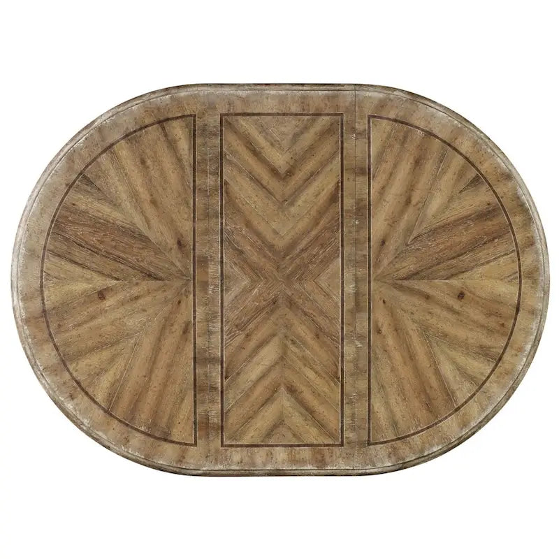 Mesa de comedor redonda blanca decapada con extensión, para 4-6 personas
