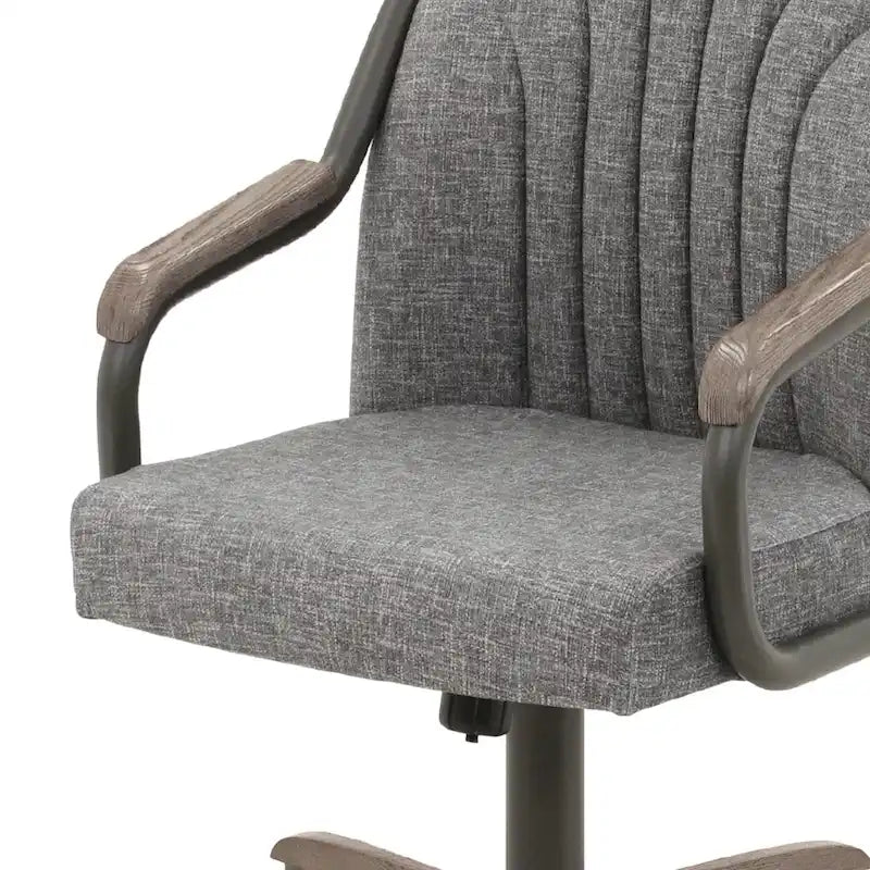 Chaises de salle à manger Chromcraft Douglas à roulettes, finition gris châtaigne (Lot de 2)