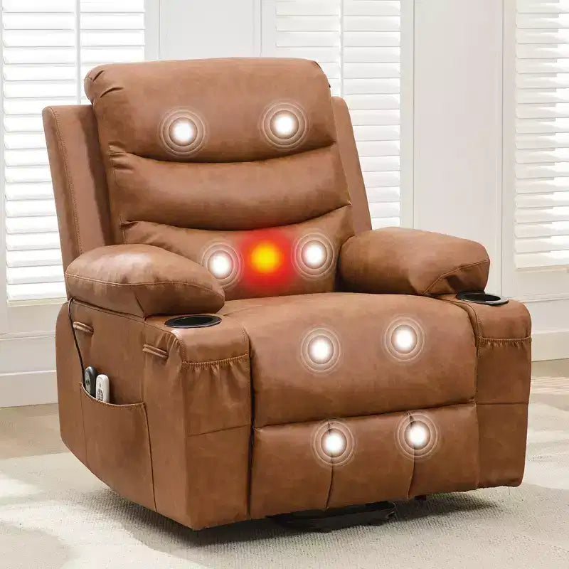 Lift Recliner Chair with Massage & Heat, Oversized Power Recliners, Home Theater Seat with 2 Cup Holders Side, Glider Reclining Single Sofa Chair