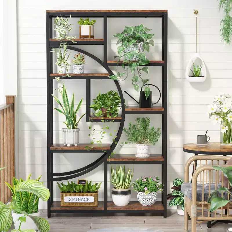 Lantine 5 Tier Bookshelf with 9-Open Storage Shelf