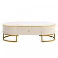 47.2 Oval Engineered Wood Coffee Table With Storage Drawers