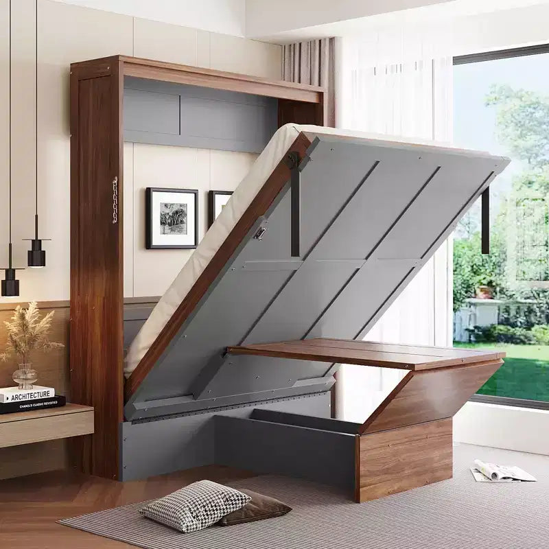 GDF Studio Lawrence Full Size Murphy Bed with Foldable Desk