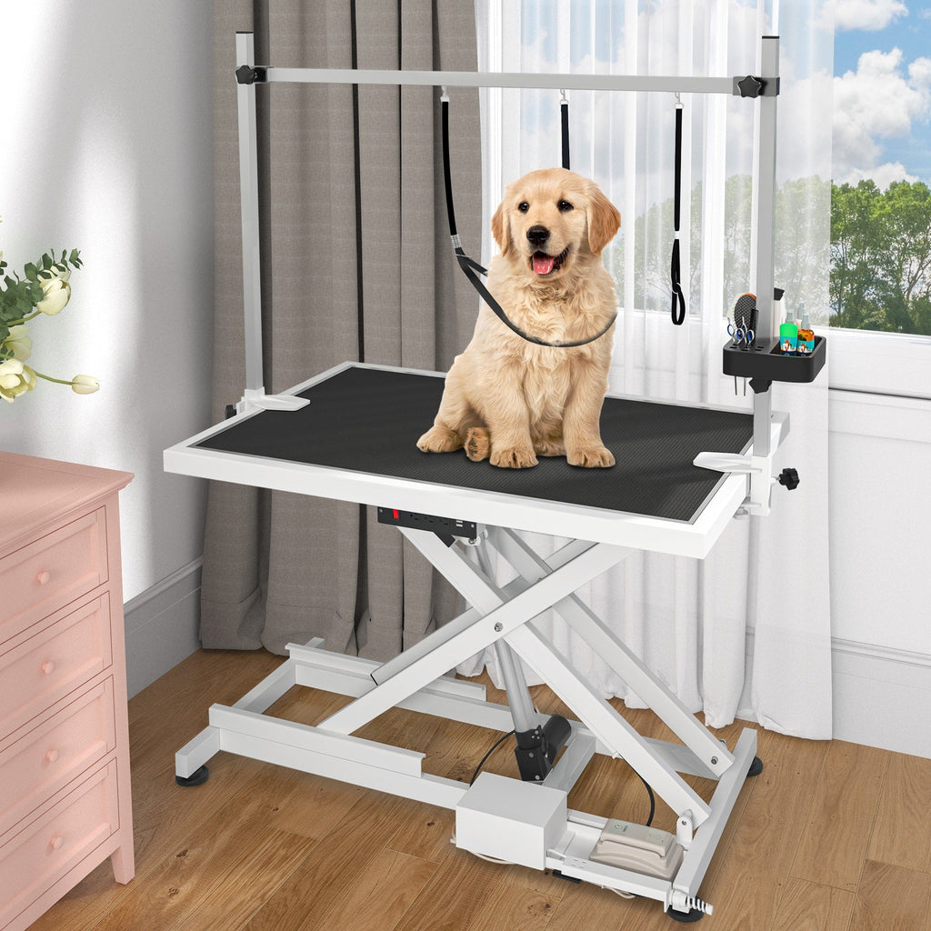 Professional Electric Dog Grooming Table for Large Dogs Heavy Duty Pet Grooming Table w/Aluminum Dog Grooming Arm - 50W