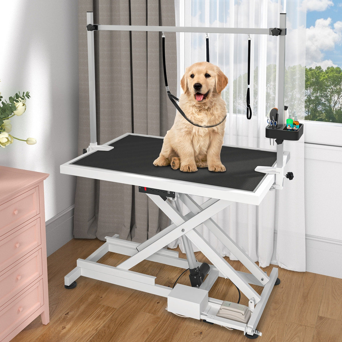 Professional Electric Dog Grooming Table for Large Dogs Heavy Duty Pet Grooming Table w/Aluminum Dog Grooming Arm - 50W
