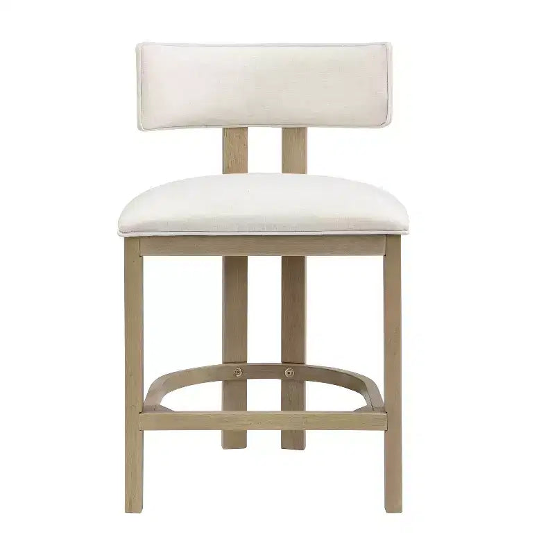 Christopher Knight Home Johnson 3 Piece Farmhouse Rubberwood Upholstered Counter Height Dining Chairs with Fluted Table