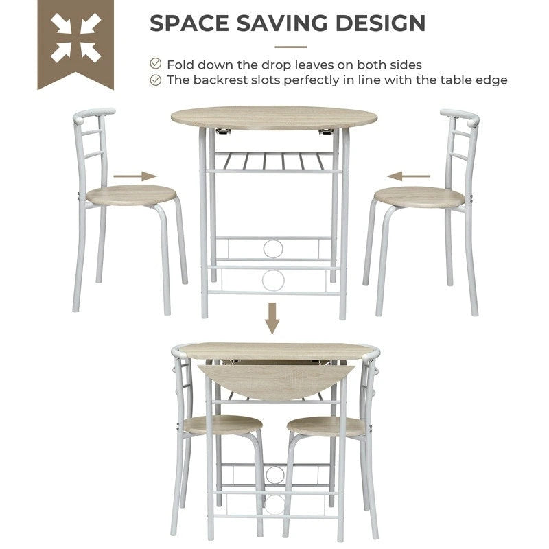 31.5 Drop Leaf Dining Table for Small Space,Small Kitchen Table Set for 2