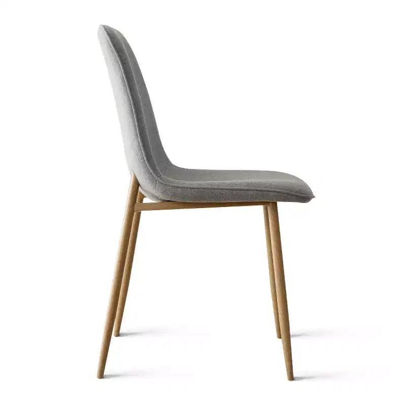 5-Piece Round Dining Set, 37 Pedestal Table with Wood-Look Top and Upholstered Curved Chairs, Modern Style-Panipeachy