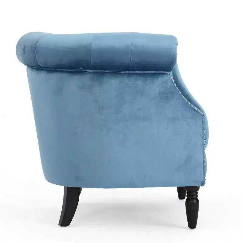 Contemporary Tufted Upholstered Club Chair with Nailhead Trim