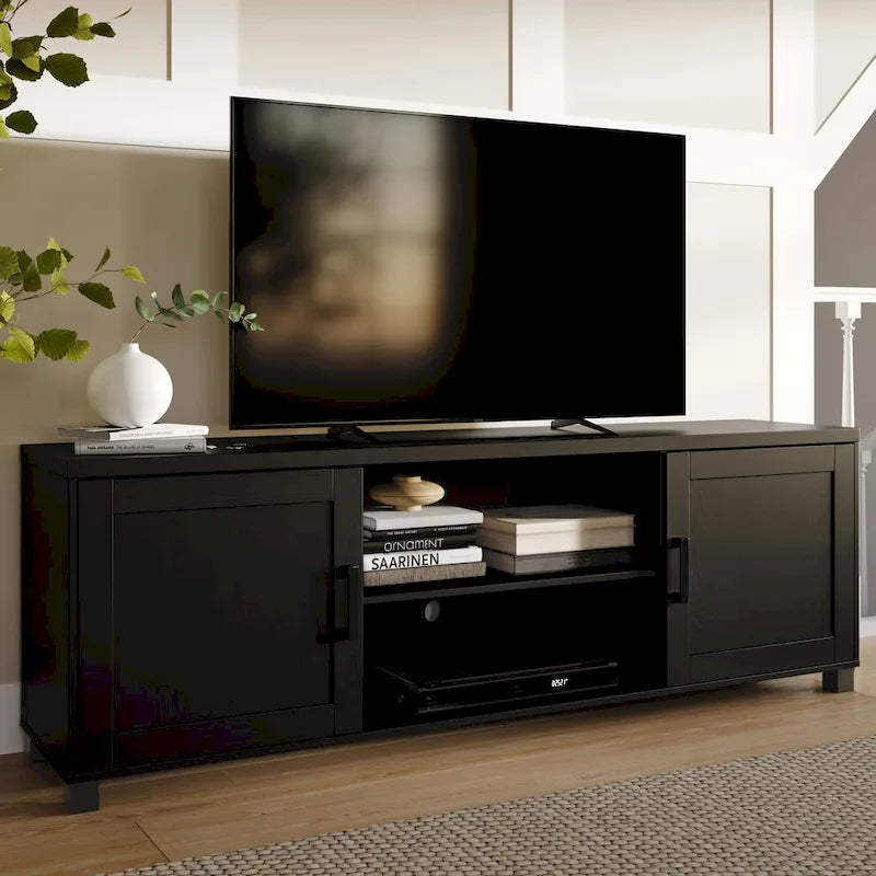 Meuble TV Virlomi avec portes, téléviseurs jusqu'à 85 pouces