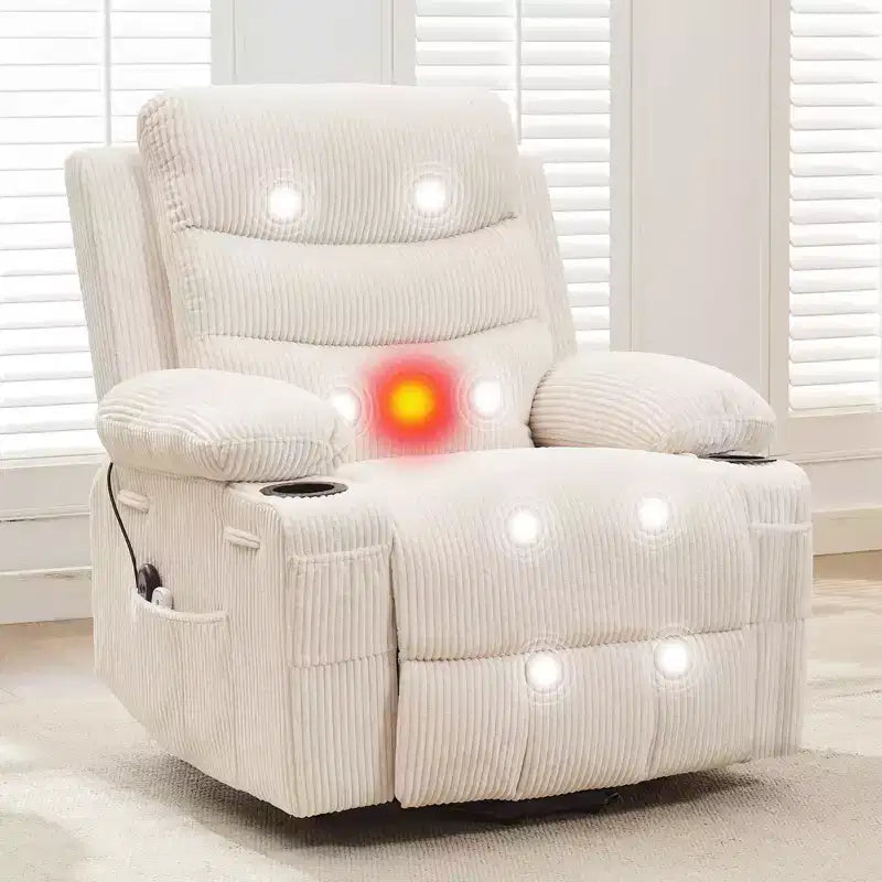 Lift Recliner Chair with Massage & Heat, Oversized Power Recliners, Home Theater Seat with 2 Cup Holders Side, Glider Reclining Single Sofa Chair