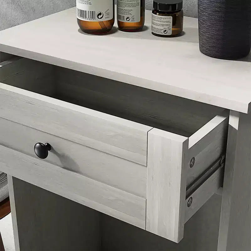 HOMCOM Kitchen Tilt Out Trash Bin Cabinet Free Standing Recycling Cabinet Trash Can Holder With Drawer