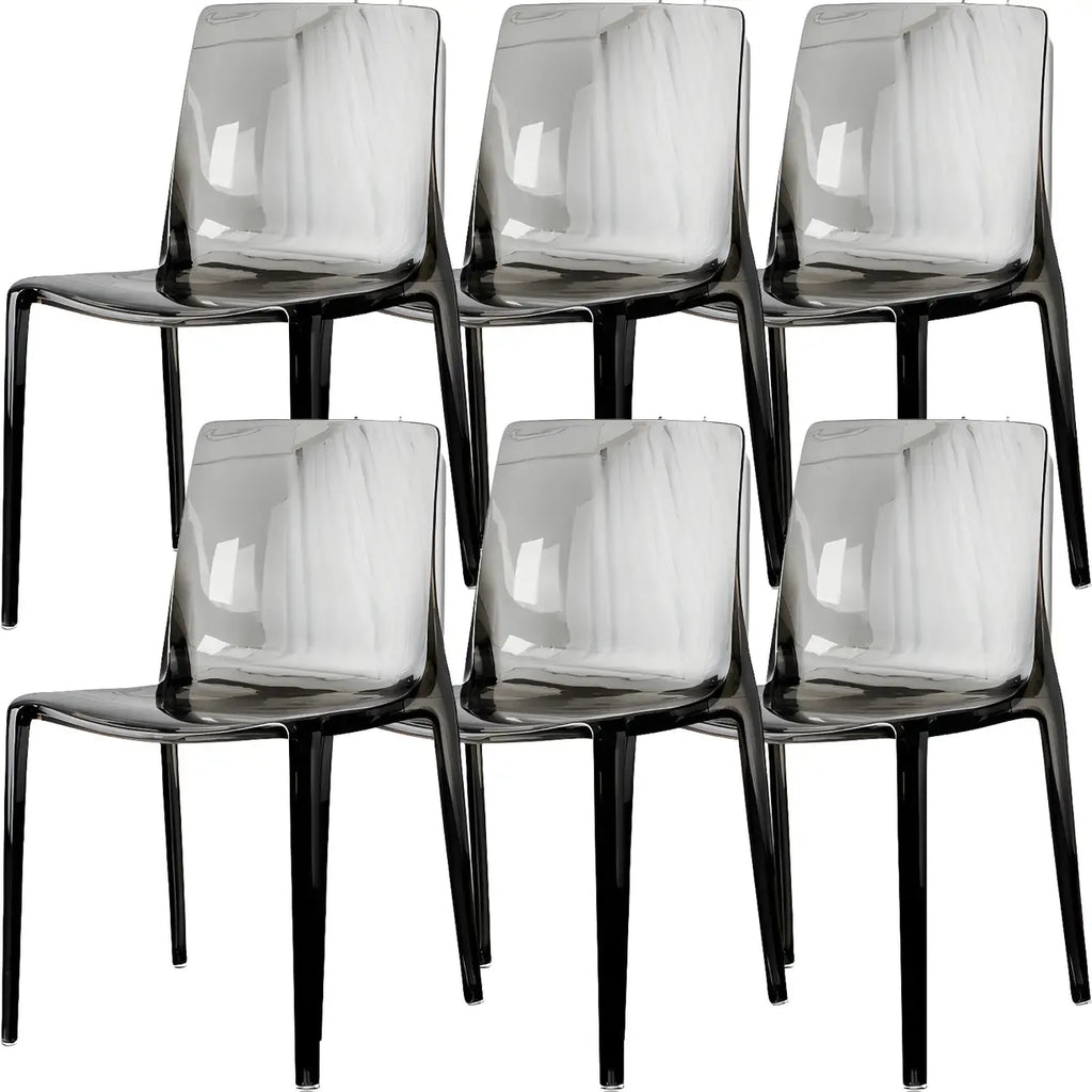 Amber Acrylic Armless Low Back Dining Chair