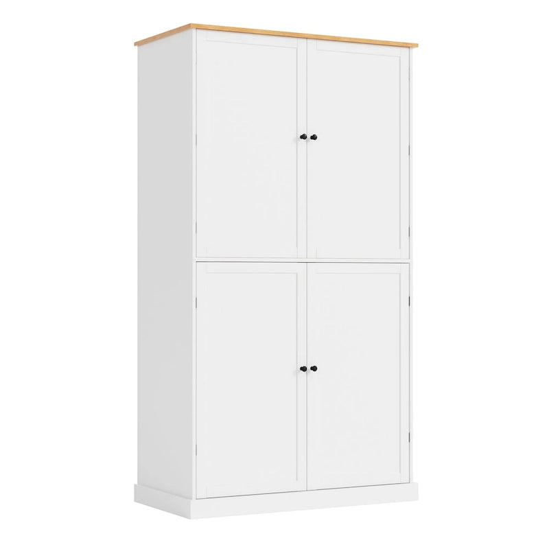 40.2x20x71.3 High Freestanding Kitchen Pantry Large Cupboard Storage Cabinet with 2 Drawers 2 Adjustable Shelves 8 Door Shelves