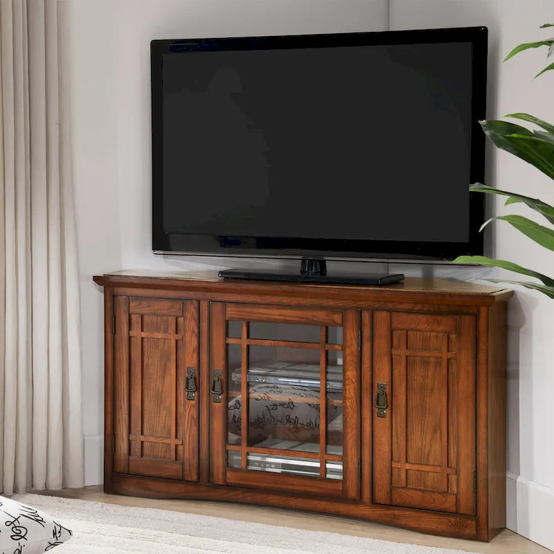 Leick Home Solid Wood Mission Corner TV Stand
