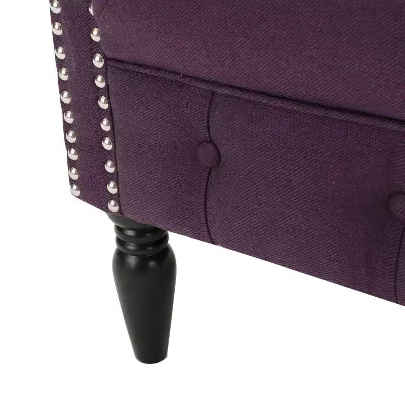 Contemporary Tufted Upholstered Club Chair with Nailhead Trim