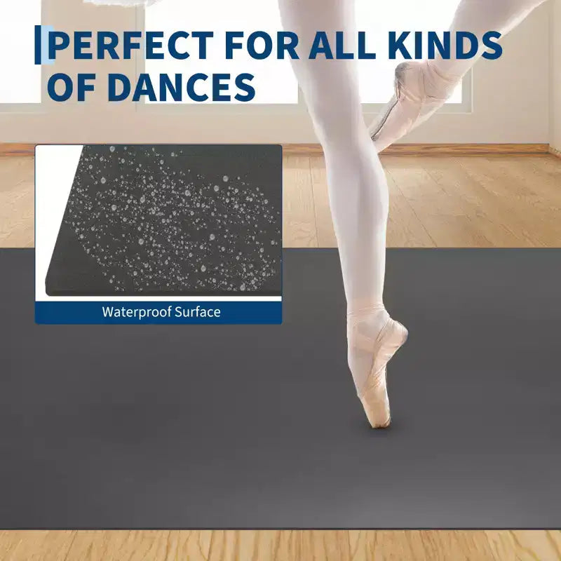 4x6 Portable PVC Dance Floor Mat, 5mm Thick Non-Slip Scratch-Resistant Dance Mat for Ballet Jazz Tap Yoga Pilates and Home Exercise