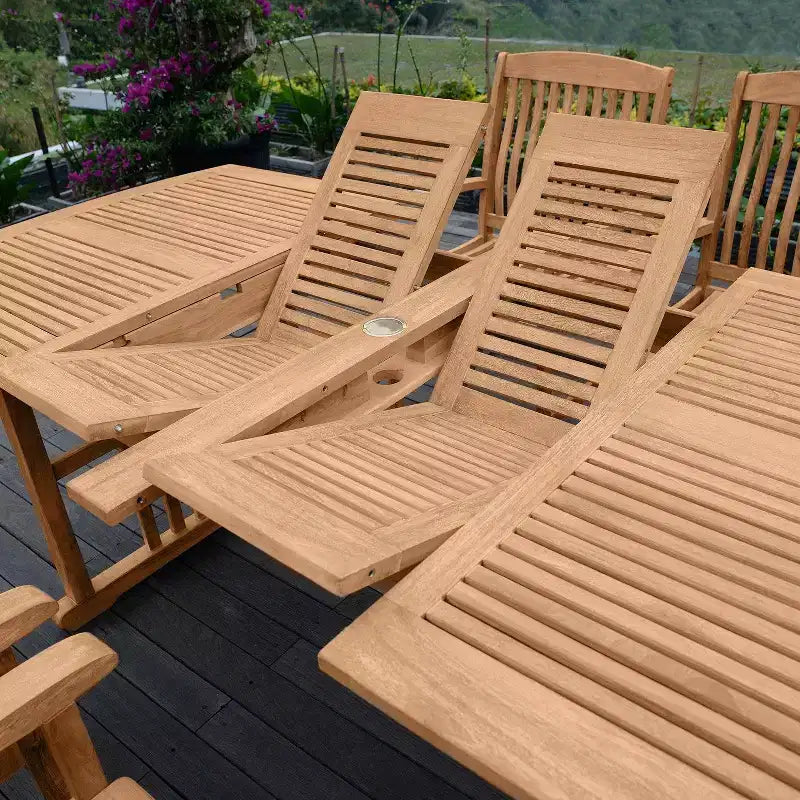 Sonoma Lane Merkel 7pc Teak Outdoor Dining Set with Cushions