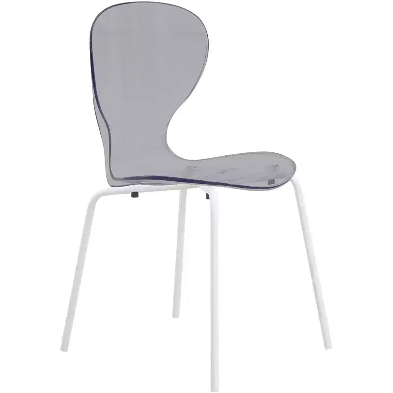 LeisureMod Bristol 5-Piece Dining Set Round Dining Table, 4 Plastic Dining Chairs White Legs