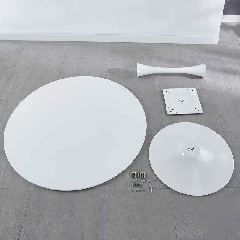 42.1 Tulip Dining Table With Round Table Top and Pedestal for 4-6 People