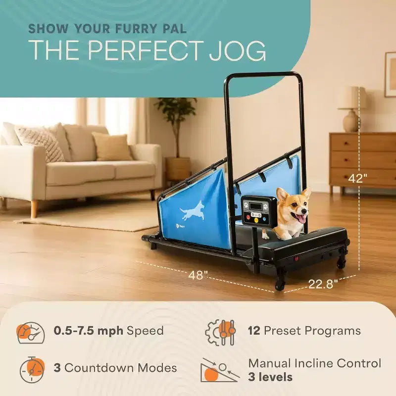 LifePro PawRunner Dog Treadmill for Small & Medium Dogs  Indoor Pet Running Machine up to 130lb, Compact Dog Running Pad for Fitness & Training