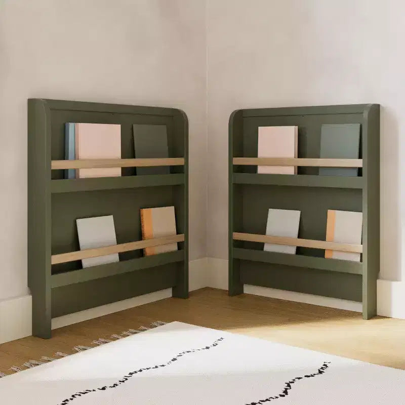 4-in-1 Convertible Crib with Drawer & Detachable Bookshelves, Adjustable Mattress Base