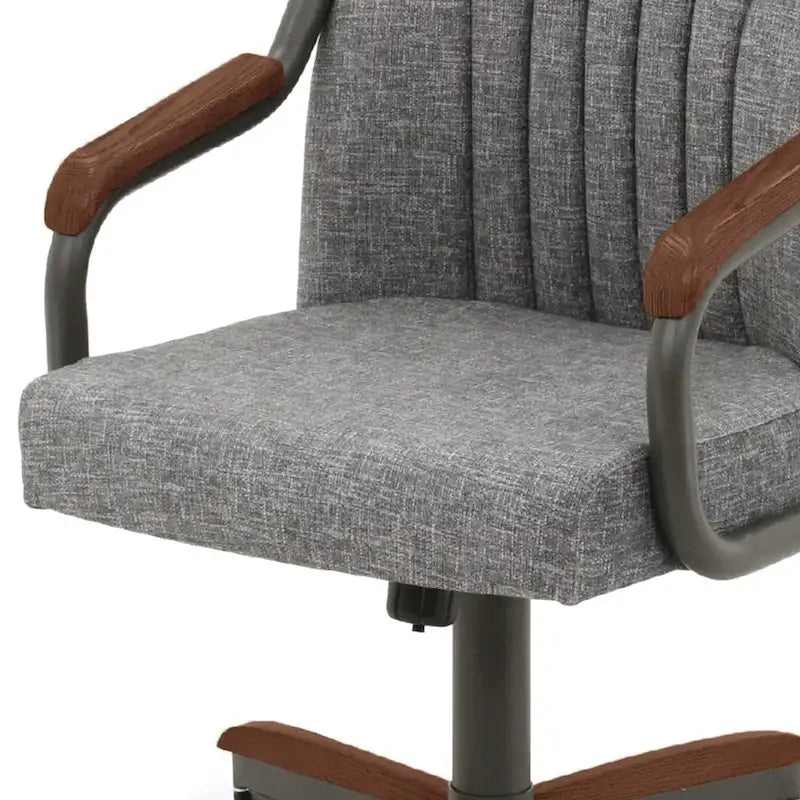 Chaises de salle à manger Chromcraft Douglas à roulettes, finition gris châtaigne (Lot de 2)