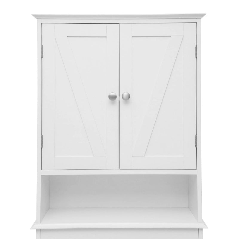 Farmhouse Over the Toilet Cabinet with Shelves and Magnetic Closure Doors