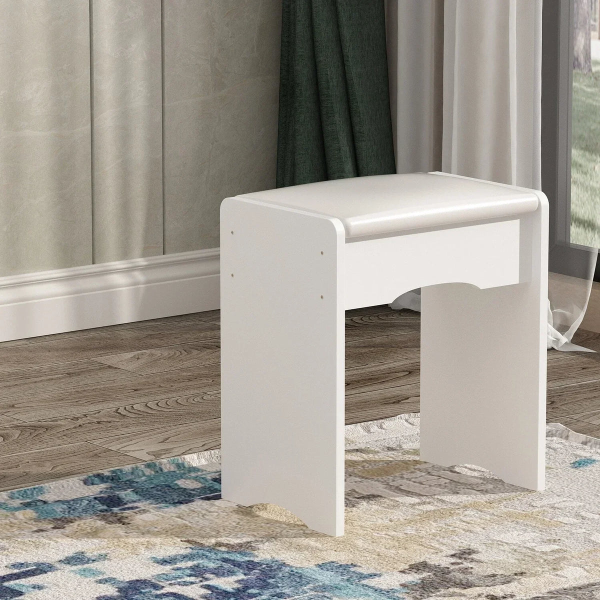Makeup Vanity Set Table With LED Light &Mirror & Stool