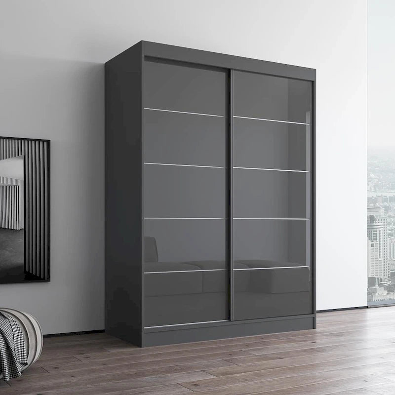 Armoire Aria 2 portes au fini lustré moderne