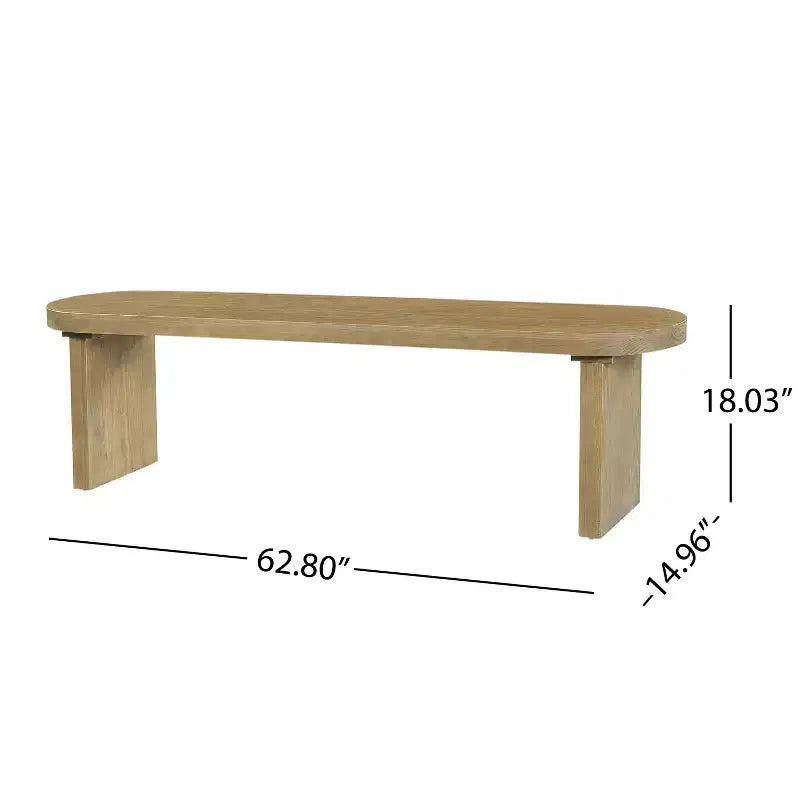 Christopher Knight Home Chaeryeong Farmhouse Pine Dining Bench with Rounded Corner