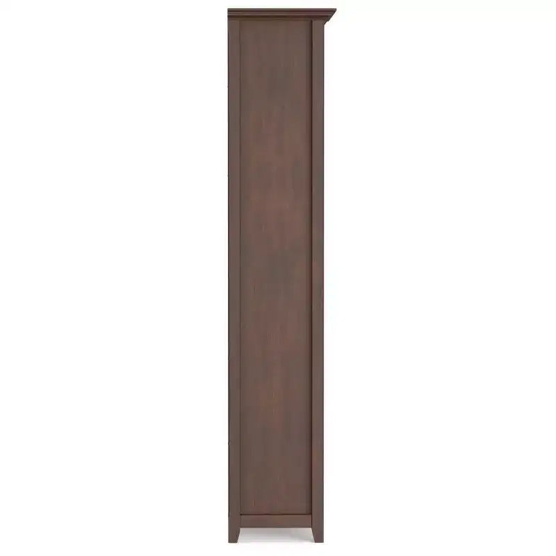 70 Five-Shelf Solid Wood Bookcase - Lacquered Pine, 4 Adjustable Shelves