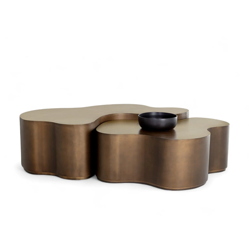 Modern Powder-Coated Aluminum Coffee Table with Sculptural | Powder-Coated Finish