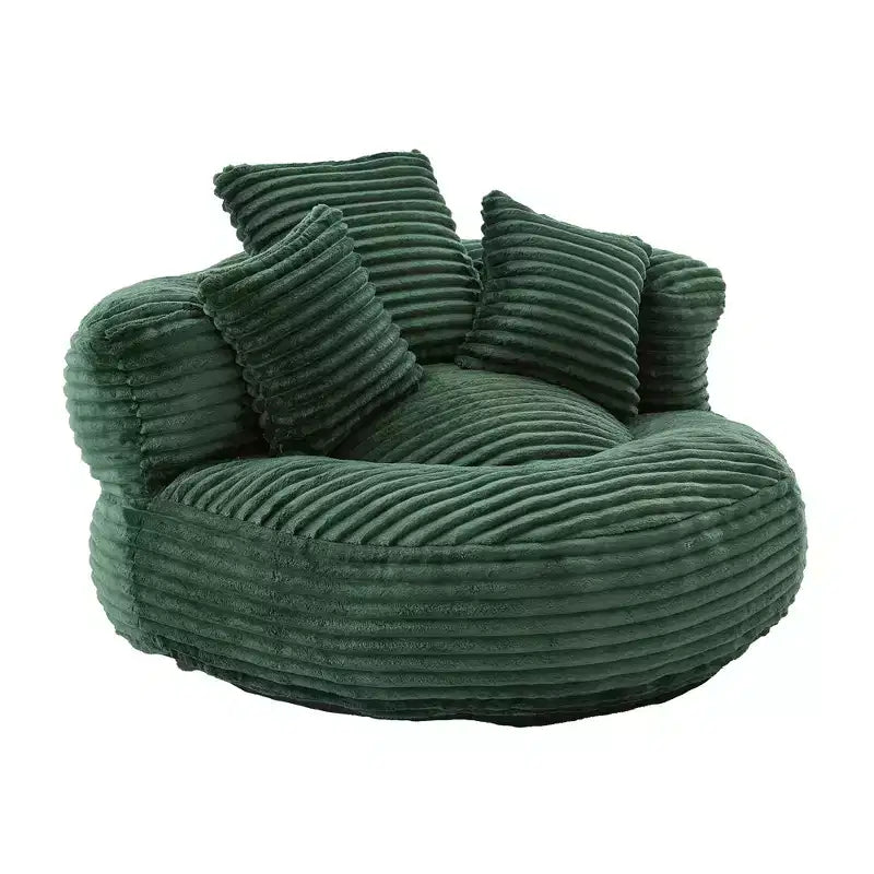 Bean Bag Sofa for Adults Kids, Oversized Corduroy Bean Bag Chair with 3 Pillows & Armrest for Living Room Bedroom