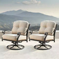 2pk Aluminum Outdoor Deep Seating Swivel Rocking Club Chairs: Weather-Resistant, UV-Protected - Oakland Living