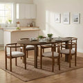 7pcs Oval Dining Table Set Dining Set for 6, 71 Large Family Kitchen Table Set with 6 Padded Dining Chairs, Walnut - Christopher Knight Home