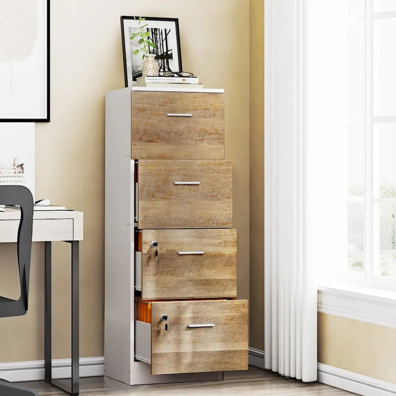 Moasis 51H 4 Drawers File Cabinet Lockable Vertical Storage Cabinet for Home Office