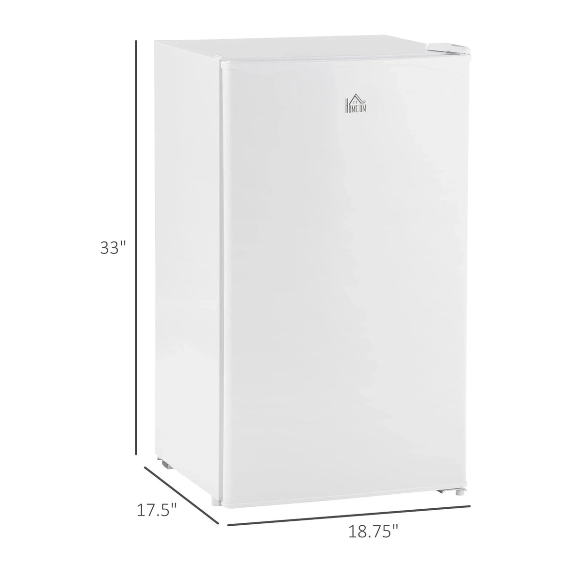 HOMCOM 3.2 Cu.Ft Mini Fridge with Freezer, Single Door Compact Refrigerator with Adjustable Thermostat for Bedroom