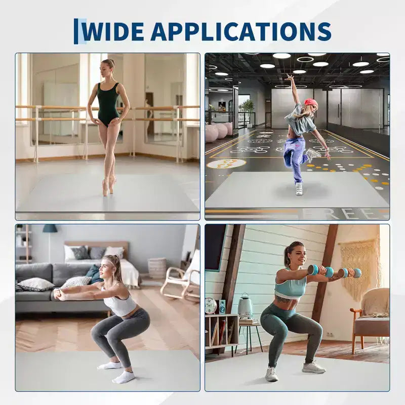 4x6 Portable PVC Dance Floor Mat, 5mm Thick Non-Slip Scratch-Resistant Dance Mat for Ballet Jazz Tap Yoga Pilates and Home Exercise