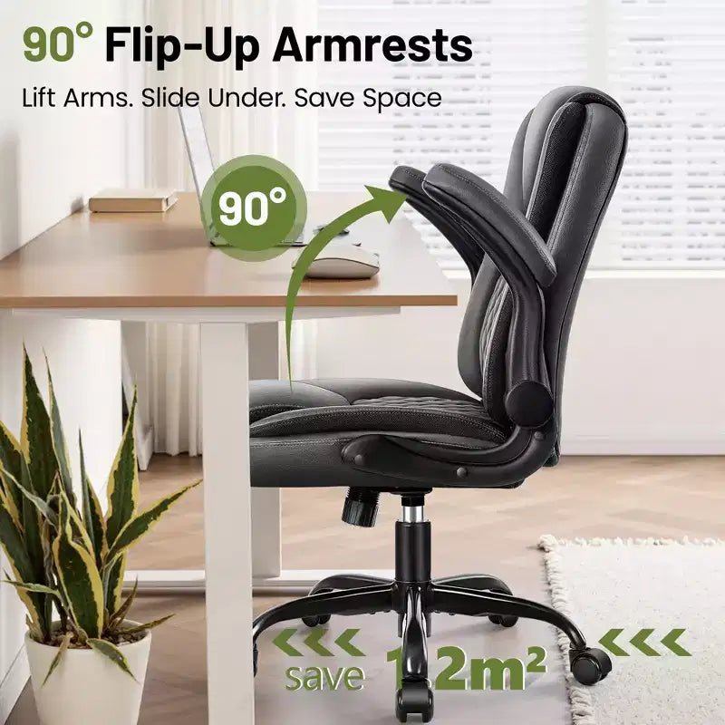 KERDOM Executive Office Chair Leather Ergonomic Office Chair Desk Chair with Wheels