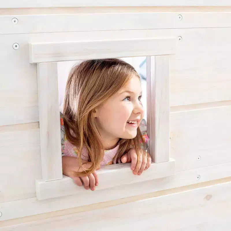 Max & Lily Modern Farmhouse Low Loft Bed with Storage Drawer, Solid Wood Bed for Kids