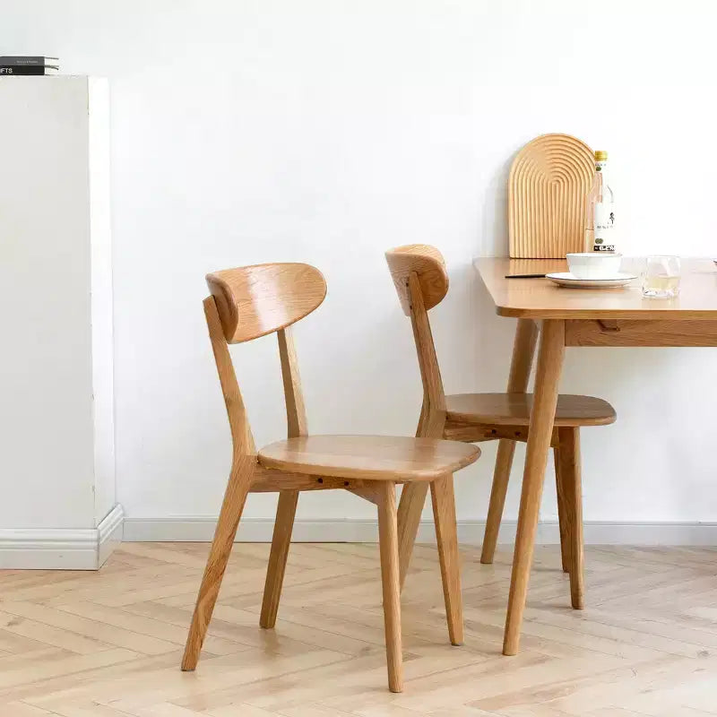 MAYEERTY Set of 4 Solid Wood Dining Chairs, Natural Wooden Chairs for Kitchen Dining Room Living Room