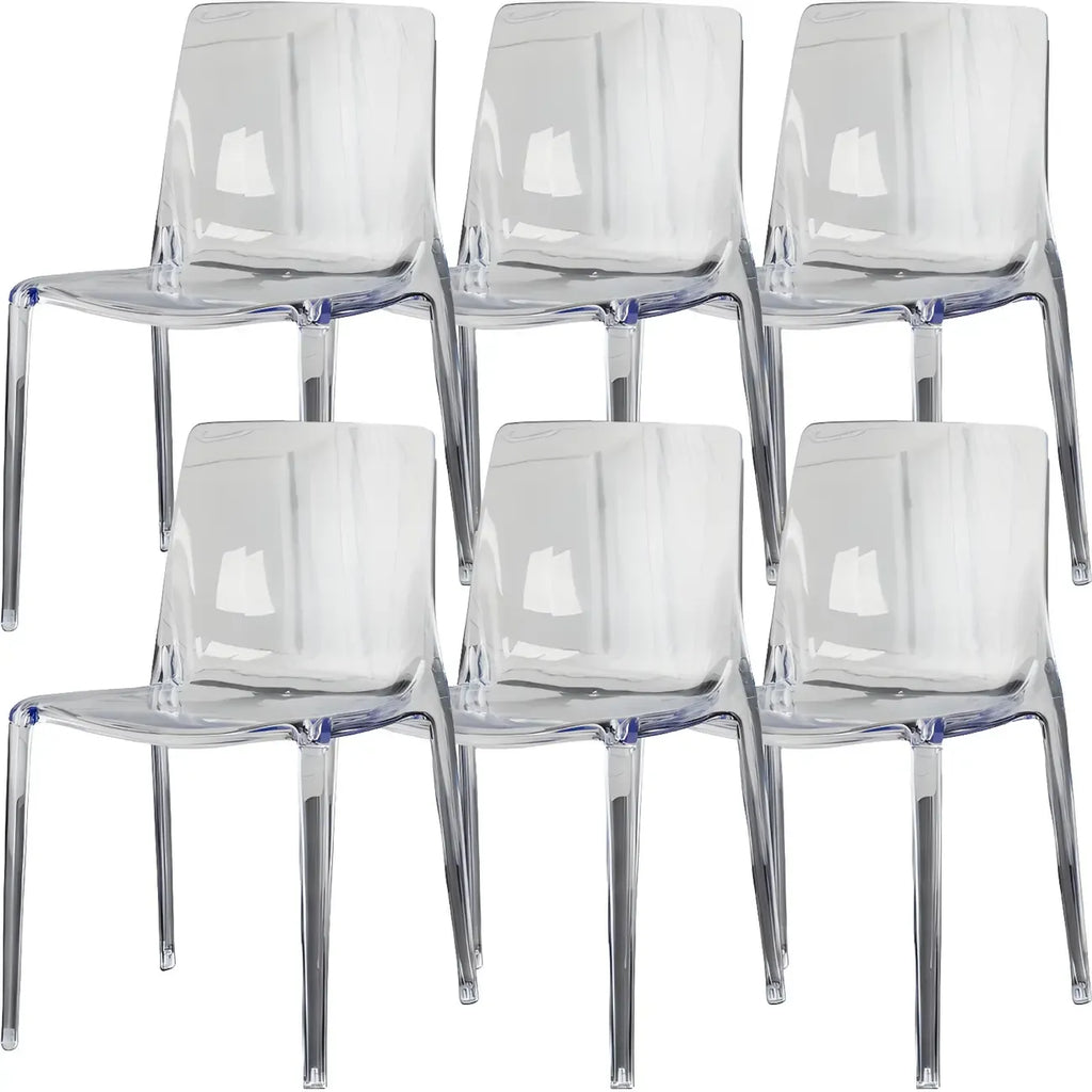 Amber Acrylic Armless Low Back Dining Chair