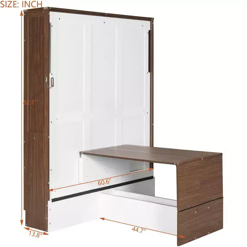 GDF Studio Lawrence Full Size Murphy Bed with Foldable Desk