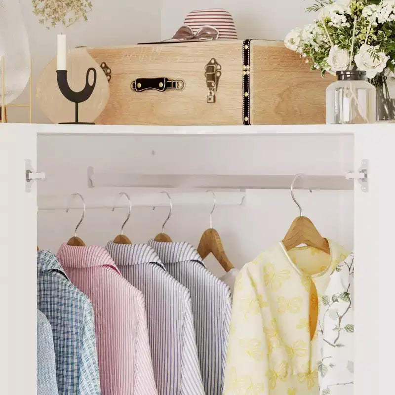 Hitow Armoire Minimaliste, Armoire d'Angle, Modèles à Double Porte et Tiroirs